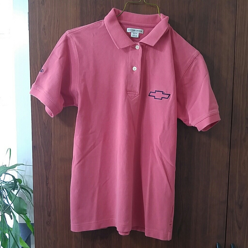 Salmon colored Chevy embroidered polo sz men's XS
